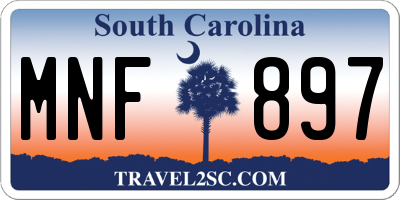 SC license plate MNF897