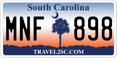SC license plate MNF898