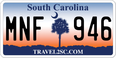 SC license plate MNF946