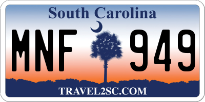 SC license plate MNF949