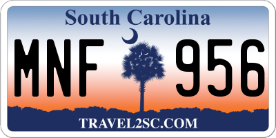 SC license plate MNF956