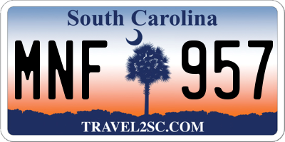 SC license plate MNF957