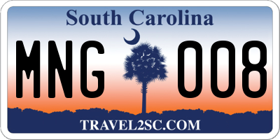 SC license plate MNG008