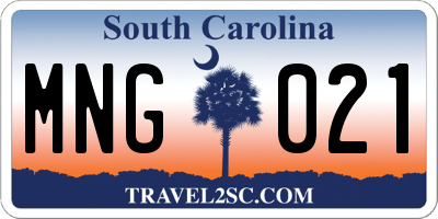 SC license plate MNG021