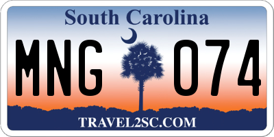 SC license plate MNG074