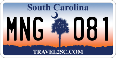 SC license plate MNG081