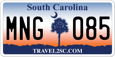 SC license plate MNG085
