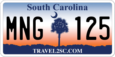 SC license plate MNG125
