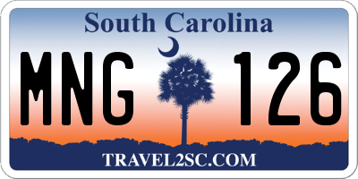 SC license plate MNG126
