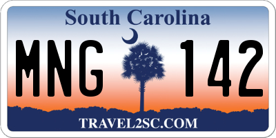 SC license plate MNG142