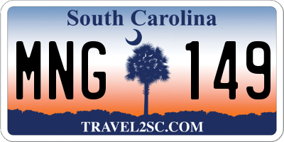 SC license plate MNG149