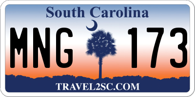 SC license plate MNG173