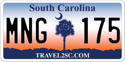 SC license plate MNG175