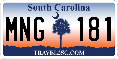 SC license plate MNG181