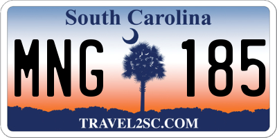 SC license plate MNG185