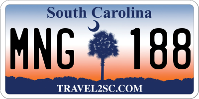 SC license plate MNG188