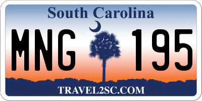 SC license plate MNG195