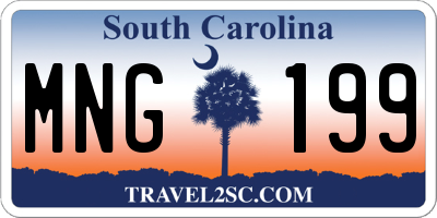 SC license plate MNG199