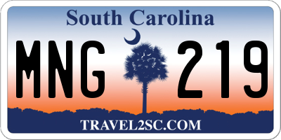 SC license plate MNG219