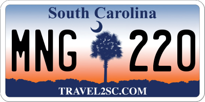 SC license plate MNG220