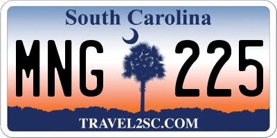 SC license plate MNG225