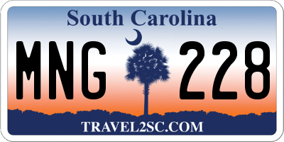 SC license plate MNG228