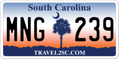 SC license plate MNG239