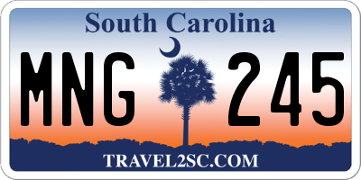 SC license plate MNG245