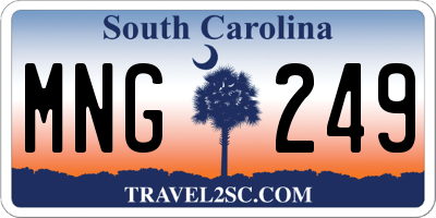 SC license plate MNG249