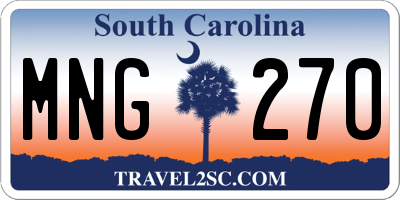 SC license plate MNG270