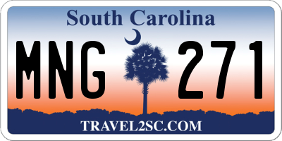 SC license plate MNG271