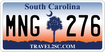 SC license plate MNG276