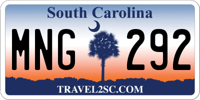 SC license plate MNG292