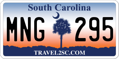 SC license plate MNG295