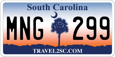 SC license plate MNG299