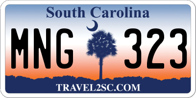 SC license plate MNG323