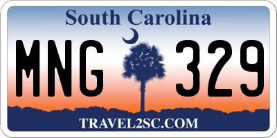 SC license plate MNG329