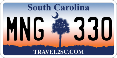 SC license plate MNG330