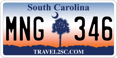 SC license plate MNG346