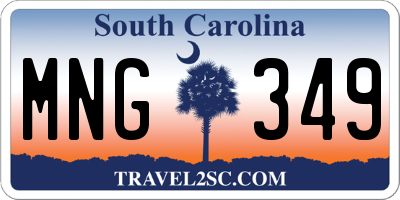 SC license plate MNG349