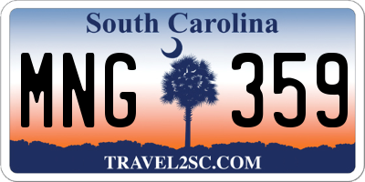 SC license plate MNG359
