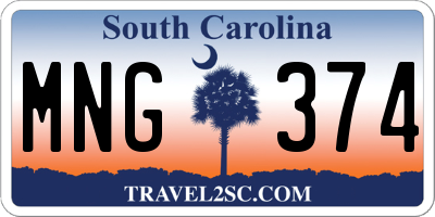 SC license plate MNG374