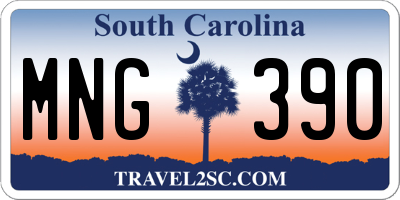SC license plate MNG390
