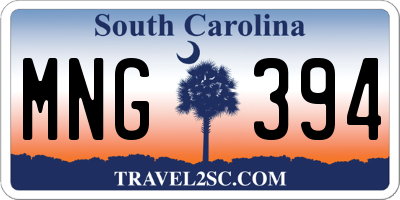 SC license plate MNG394