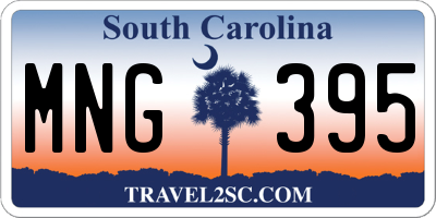 SC license plate MNG395