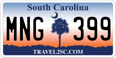 SC license plate MNG399