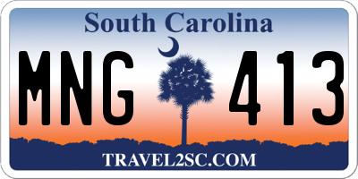 SC license plate MNG413