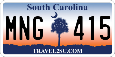 SC license plate MNG415