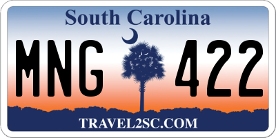 SC license plate MNG422