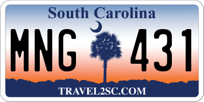 SC license plate MNG431